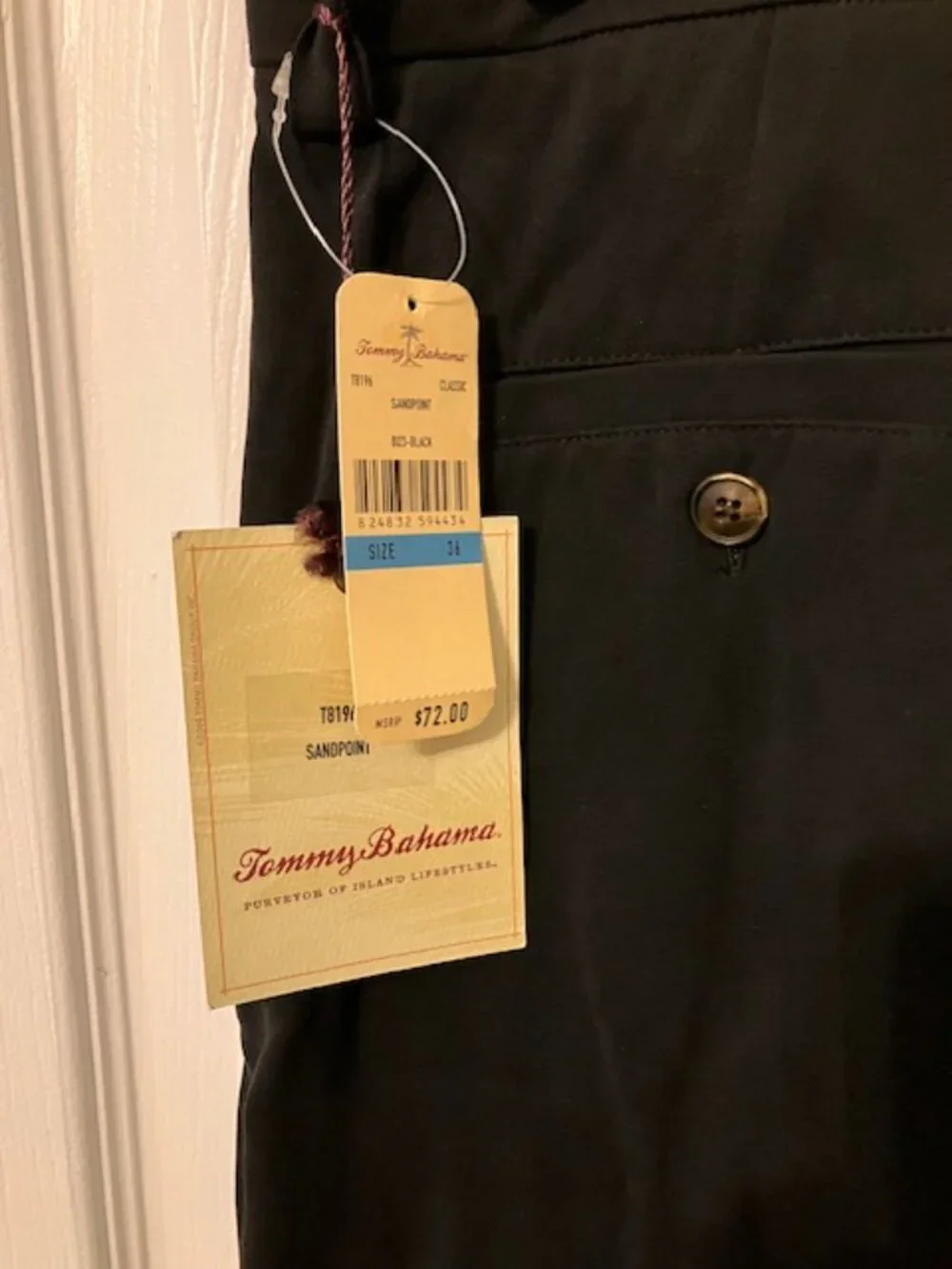 Tommy Bahama Sandpoint Black Shorts Chinos Men's Size 36 NEW With Tags